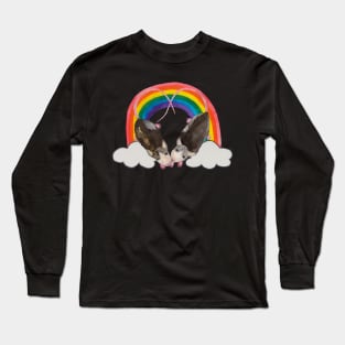 Two lovely rats with rainbow Long Sleeve T-Shirt